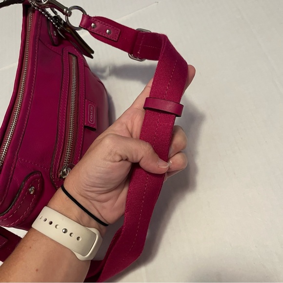 Vintage Coach Daisy Dark Pink Leather Shoulder Bag Crossbody Purse - Picture 11 of 15